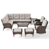 POCASSY 8 Piece Patio Sectional Furniture Set with Swivel Chair, Brown Wicker L-Shape Sectional Corner Sofa Set with Deep Seat High Back Thick Cushion - 2 of 4