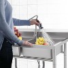 Freestanding Stainless Steel Kitchen Utility Sink 39.4"x19.7"x33.5" Single Bowl with Hot & Cold 360° Swivel Faucet – Durable Rust Resistant - 2 of 4