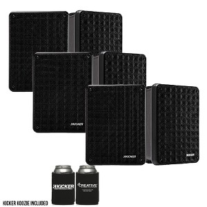 Kicker KB6 Indoor Outdoor Patio Speaker Bundle in Black 6 Speakers total - 1 of 4