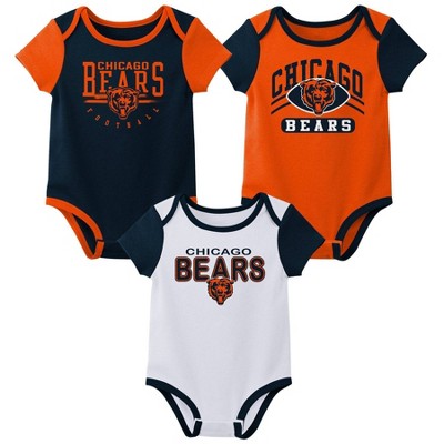 Image of NFL Chicago Bears Infant Boys' 3pk White Bodysuit - 0-3M