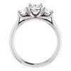 Pompeii3 1 3/4 Ct Moissanite & Lab Created Diamond 3 Stone Engagement Ring 10k White Gold - 2 of 4