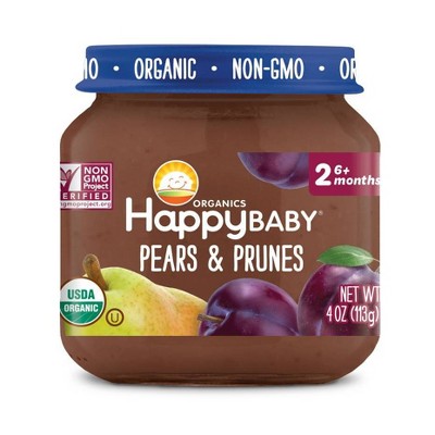 Happy Baby Organics Clearly Crafted Stage 2 Pears & Prunes Jar 4oz