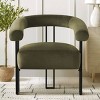 Velvet Accent Chair for Bedroom,Modern Barrel Armchair with Upholstered Velvet Backrest,Comfy Lounge Seating for Living Room-Maison Boucle - 2 of 4