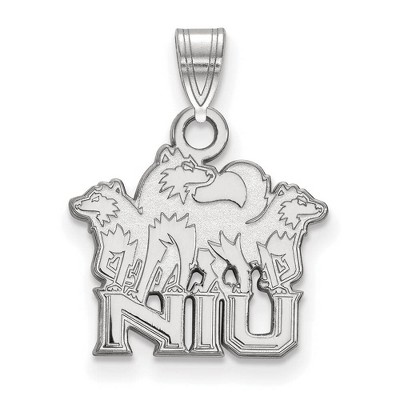 Black Bow Jewelry 14k White Gold Northern Illinois Huskies NCAA Small Pendant