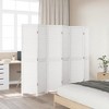 vidaXL Solid Paulownia Wood Room Divider - 6 Panel, White, Folding Privacy Screen for Bedroom/Living Room/Office, 210-215x180cm - 3 of 4