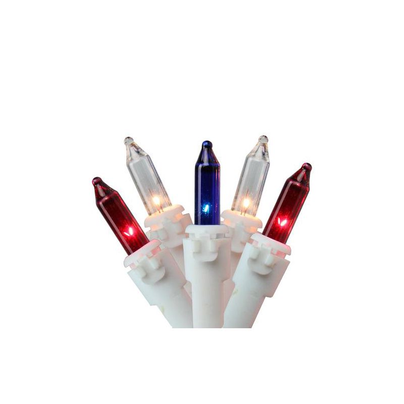 Brite Star 150-Count Red and Blue Chasing Mini Christmas Light Set, 34ft White Wire, 1 of 4