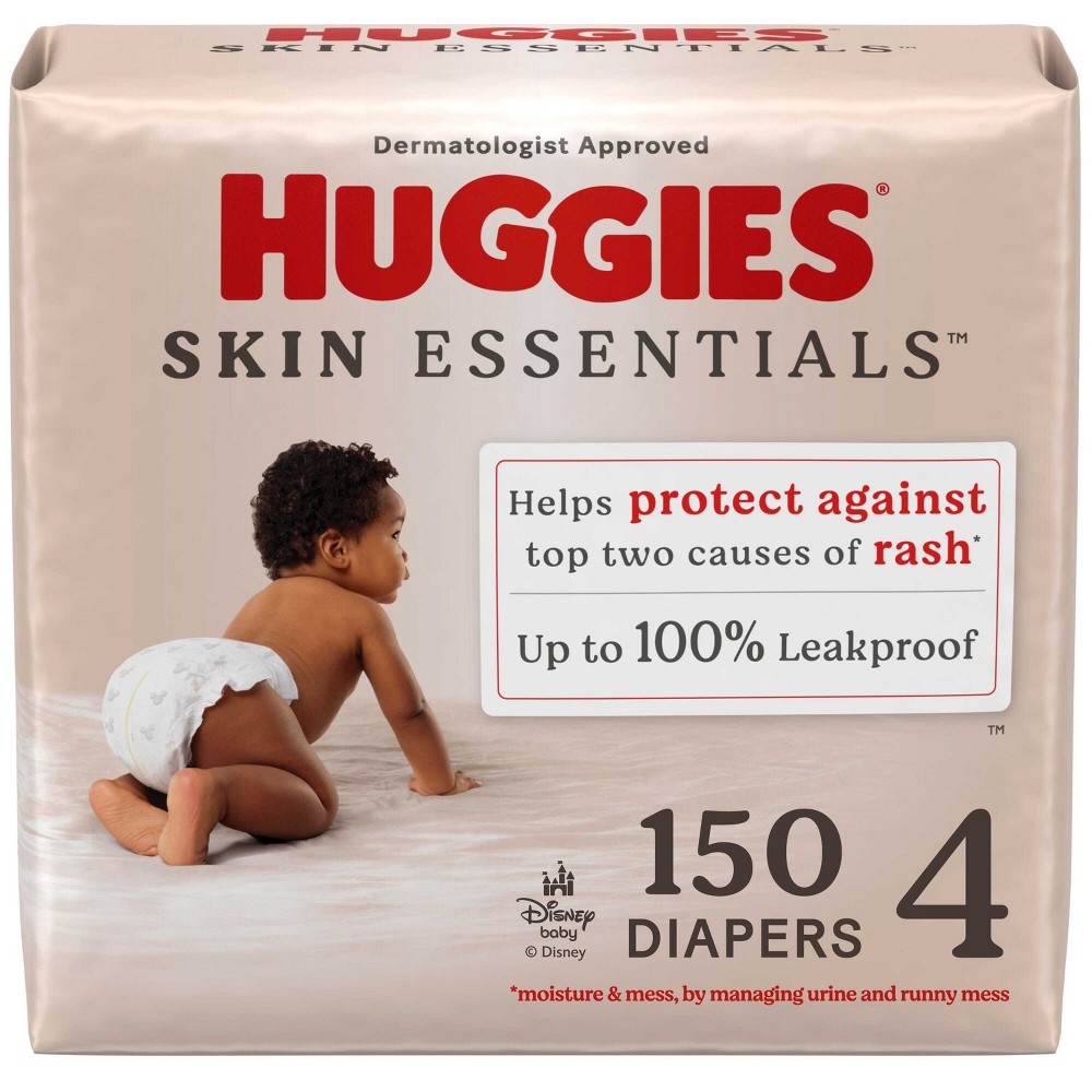 Photos - Nappies Huggies Skin Essentials Luxury Diapers - Size 4 - 150ct 