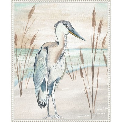 Amanti Art Heron By Beach Grass I by Elizabeth Medley Canvas Wall Art Print Framed 16 x 20-in.