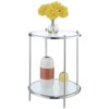 HomeStock Belmont Royal Crest Two Tier Round End Table with Chrome Frame and Glass Shelves, Contemporary Side Table for Living Room Storage - 4 of 4
