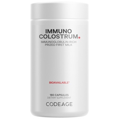 Image of Codeage Colostrum Supplement, Immunoglobulin-Rich Grass-Fed Colostrum First Milking Capsules - 180ct