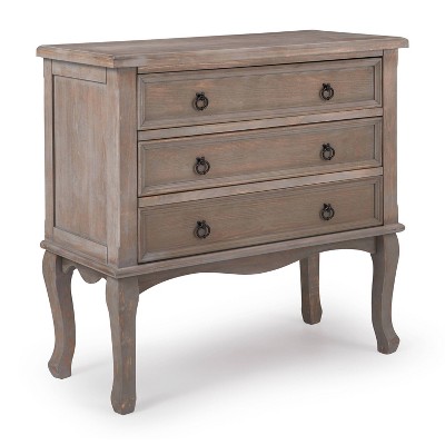 Elegant Farmhouse Light Gray 3-Drawer Storage Chest