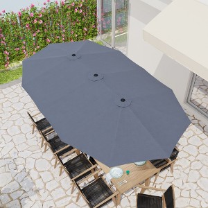 FUFU&GAGA Double Head Outdoor Patio Umbrella Large Size for Ultimate Sun Protection - 1 of 4