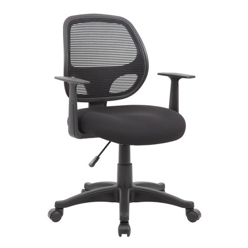 Commercial Grade Mesh Task Chair with T Arms Black - Boss Office Products: Ergonomic, Adjustable, Swivel, with Casters - image 1 of 4