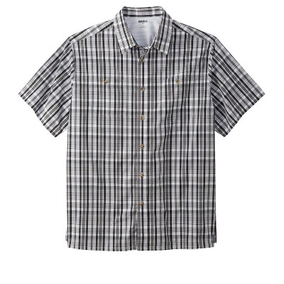 KingSize Short-Sleeve Plaid Sport Shirt