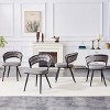 Set of 2 Modern Tufted Dining Chairs with Curved Backrest, Stylish Armless Accent Chairs for Kitchen, Dining Room, or Living Areas-Panipeachy - 3 of 4