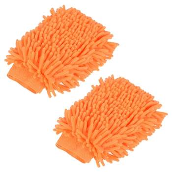 Unique Bargains Microfiber Soft Chenille Double Sided Cleaning Gloves 9.84" x 6.69" 2 Pcs