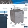 Anybear Rolling File Cabinet with Glass Top - 3 of 4