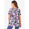Roaman's Plus Size Cotton Ultimate Swing Tee With Keyhole Back - 3 of 4