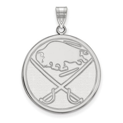 Black Bow Jewelry 14k White Gold Buffalo Sabres NHL Extra Large Pendant