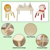 Lirago Kids Wood Table and 2 Chairs Set Children Activity Table Toddler Furniture Set Cartoon Animals Design for 3-8 Years Old Natural - 4 of 4