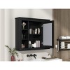 Lyngins Wall Mounted Bathroom Storage Cabinet with Mirror,Modern Bathroom Medicine Cabinet with 6 Open Shelves,Bathroom Wall Cabinet for Bathroom - 2 of 4