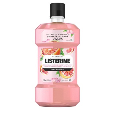 Listerine Zero Alcohol Mouthwash - Grapefruit Rose Limited Edition Flavor - 16.9 fl oz