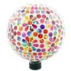 Very Cool Stuff Mosaic Glass Gazing Globe with Hanging Chain, Rainbow Flower Tile, 10in - 2 of 3