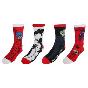 Textiel Trade Kid's Disney Miraculous Ladybug and Cat Noir Crew Socks (4 Pack) - 1 of 4