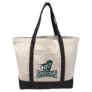 Castleton University Primary Logo Canvas Tote Bag With External Pocket, Reusable Shoulder Bag for Shopping, School, Beach - 1 of 4
