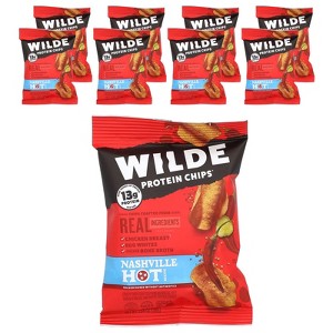 Wilde Brands Protein Chips, Nashville Hot, 8 Bags, 1.34 oz (38 g) Each - 1 of 3
