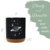 Elanze Designs 8 inch Galactic Stars and Planet Large Ceramic Kitchen Utensil Holder Black and White Crock with Cork Base - 2 of 4