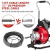 Heavy-Duty Electric Drain Cleaner Machine -250W Auto-Feed Sewer Snake,Portable Auger for 1"-4" Pipes,4 Cutters,and Foot Switch - 3 of 4