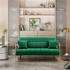 56.5'' W Modern Upholstered Sofa Couch with 2 Pillows for All Ages, Green - 2 of 3