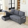 Racxily Linen L-Shaped Combo Sofa Sofa Bed with Pullout Bed, Reversible Sofas Bed, for Tight Spaces, Reversible Sleeper Combo Couch - 2 of 4