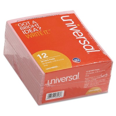 UNIVERSAL Important Message Pink Pads 4 1/4 x 5 1/2 50/Pad Dozen 48023