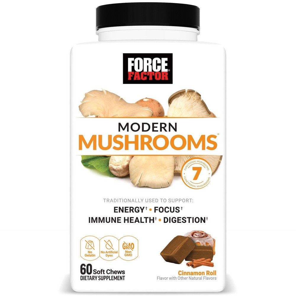 Photos - Vitamins & Minerals Force Factor Modern Mushrooms Vegan Soft Chews - Cinnamon Roll - 60ct