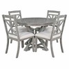 Merax 5-Piece Retro Dining Set with Extendable Round Table, 12-Inch Leaf, and Upholstered Chairs - 4 of 4