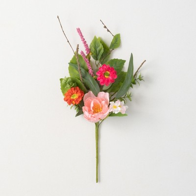 18.5"H Sullivans Vibrant Floral Pick, Multicolor