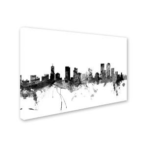 Trademark Fine Art-Michael Tompsett 'Denver Colorado Skyline B&W' Matted Framed Art - 1 of 3