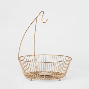 Delavan Collection Metal Wire Fruit Basket with Banana Hanger Gold - Threshold™ - 1 of 3