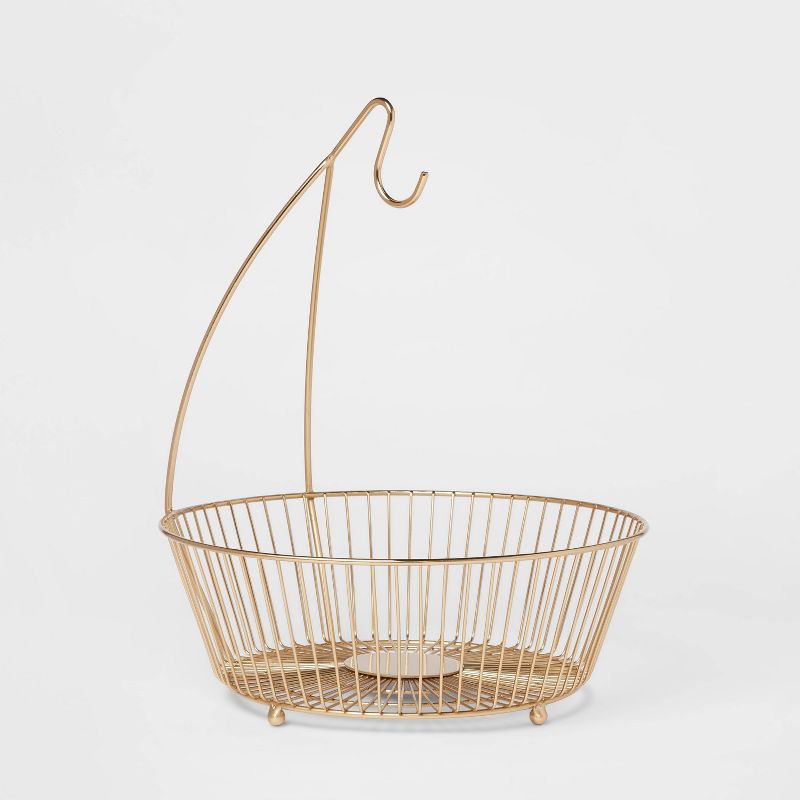 Delavan Collection Metal Wire Fruit Basket with Banana Hanger Gold - Threshold&#8482;, 1 of 5