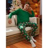 cheibear Family Christmas Santa Print Long Sleeve Top and Pants Pajama Set Green - 3 of 4