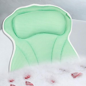 Bath Pillow for Tub with Neck and Back Support, Bathtub Pillow with 6 Strong Suction Cups and 4D Air Mesh - 1 of 4