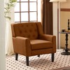Beautyolove Comfy Modern Accent Chair Brown Fabric Upholstered Mid Century Armchair - 2 of 4