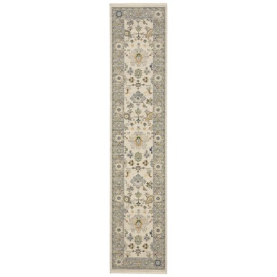 Oriental Weavers Lucca 846H1 Ivory/ Blue Indoor Area Rug - 2'6" x 12'