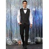 INSPIRE CHIC Men's Shiny Sequin Sleeveless Party Prom Suit Vest with Bow Tie - 3 of 4