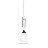 Toltec Lighting Uptowne 1 - Light Pendant in  Dark Granite with 4.5" Square White Muslin Shade - 2 of 2