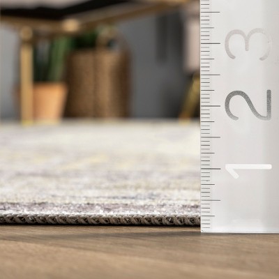 Eco-Friendly Gray Oriental Medallion 4'x6' Washable Rug