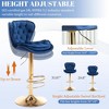 QingMoon Height Adjustable Swivel Barstools, Velvet Tufted Counter Chairs Set of 2 with Chrome Footrest and Base for Kitchen Island, Pub and Cafe - 2 of 4