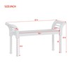 LIVAREEmlen Elegant Classic Retro Style Bench with Turned Legs, Bed End Table and Bench for Bedroom or Living Room Decor, White - 2 of 4